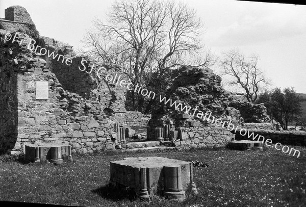 INCH ABBEY NAVE WITH MODERN WALL FORMING END OF PROTESTANT CHURCH. W.DOORWAY TRANSFERRED